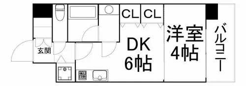 S-RESIDENCE淀屋橋【11階】の間取り