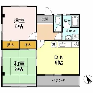 セラヴィ【2E号室】の間取り
