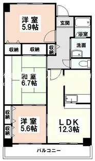 パルティール小柴【9階】の間取り