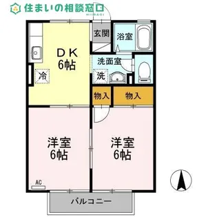 愛知県額田郡幸田町大字芦谷字大西【アパート】の間取り