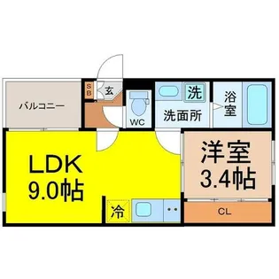 ハーモニーテラス瀬古【2階】の間取り