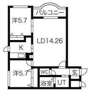 コンフォート中の島Ⅰ【3階】の間取り