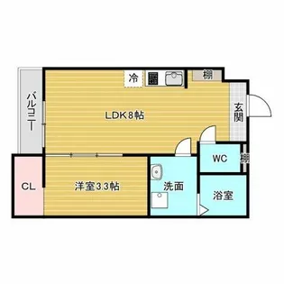 S-MOVE三国【3階】の間取り