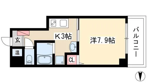 アーバンフラッツ伏見【9階】の間取り