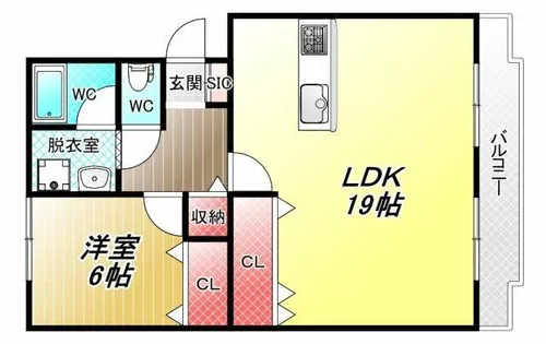 サンハイツ高安【4階】の間取り