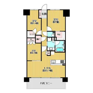 ローレルスクエア長岡京ザ・マークス【12階】の間取り