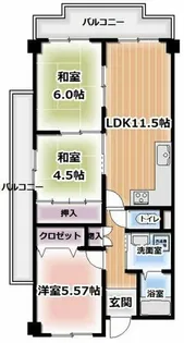 サンマンション南野【4階】の間取り