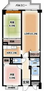 サンマンション南野【2階】の間取り