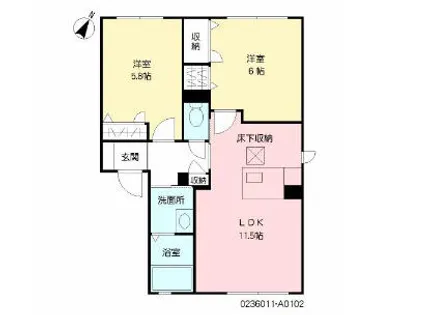 ヴィラシャーメゾン行橋クアルト【2階】の間取り