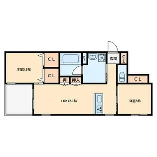 HEBEL MAISON 塚口【102号室】の間取り