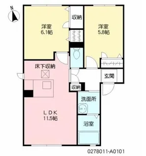 メゾン・シャレマレーア【A101号室】の間取り