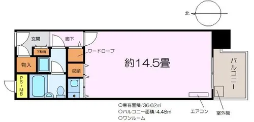 朝日プラザ心斎橋【10階】の間取り