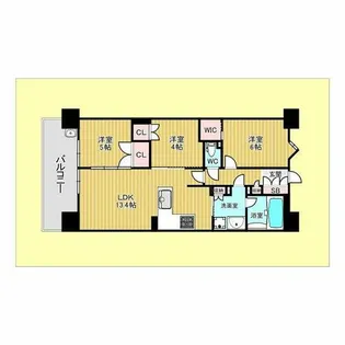 レーベン千里青山台 GRAN HIGH【6階】の間取り