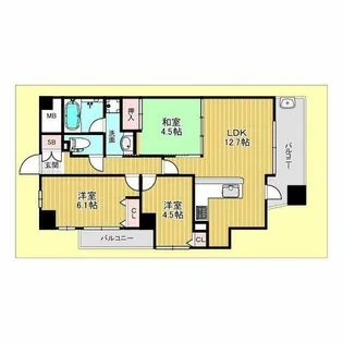 フュージョンコート豊中千里園【7階】の間取り