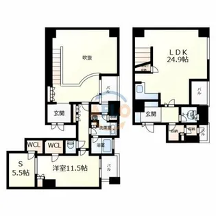 アルグラッドザタワー心斎橋【35階】の間取り