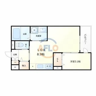 グローハイツ喜連ノース【202号室】の間取り