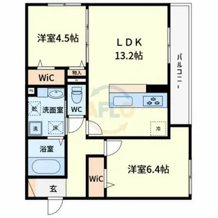 パサログランデ背戸口【205号室】の間取り