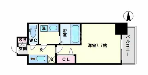 エスライズ天王寺EAST【2階】の間取り