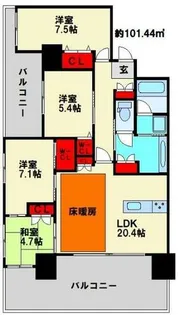 アーティックス小倉グランゲート【5階】の間取り