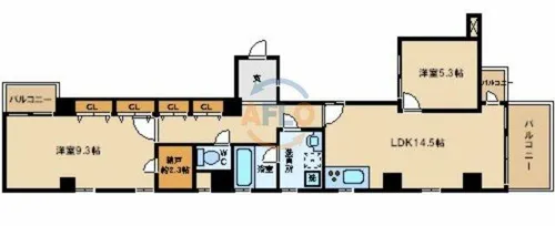 南堀江21【8階】の間取り