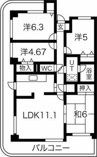 モアレ【3階】の間取り