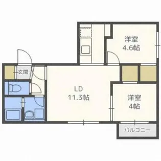 レジェーロ【201号室】の間取り