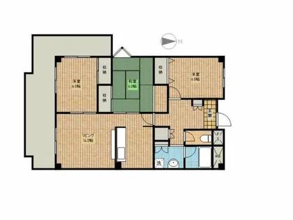 エミネンス南茨木【6階】の間取り