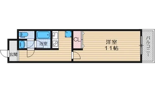 グランコート南摂津【3階】の間取り