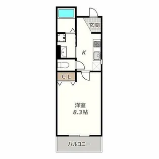 クローバーハイツ鷹合【302号室】の間取り