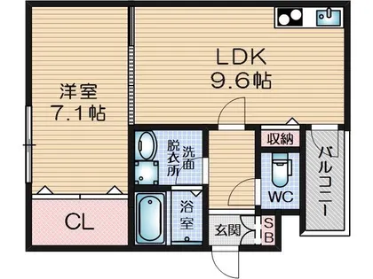 ベルリッジ岸辺 B【1階】の間取り
