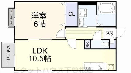 アムールスリーライト観音坂【B103号室】の間取り