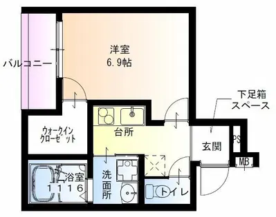 フジパレス我孫子前Ⅵ番館【2階】の間取り