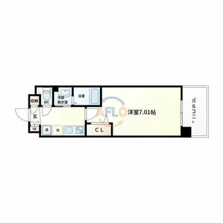 Luxe大阪城南【14階】の間取り