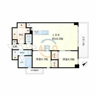 エルベコート梅田ウエスト【3階】の間取り