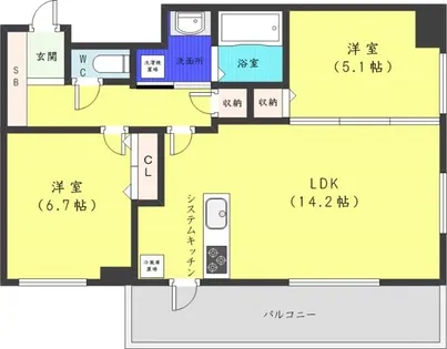 レジディア円山北五条【4階】の間取り