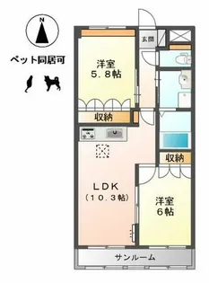 グランディアⅡ【1階】の間取り