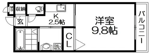 プラティークヌーヴォー【3階】の間取り