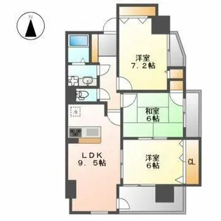 サムティイースト白壁【9階】の間取り
