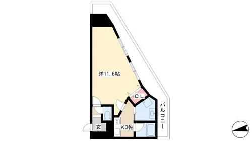 アマーレ東海通【9階】の間取り