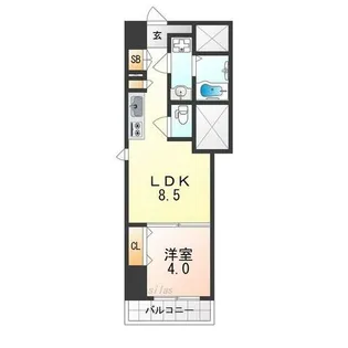 大阪府堺市堺区向陵中町4丁【マンション】の間取り