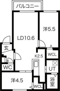 ブランシャールASABU MIDTOWN【2階】の間取り