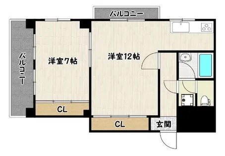 ビラユニオン兵庫【2階】の間取り