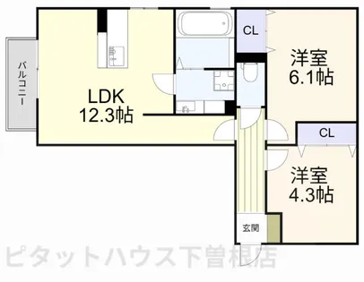 Casa Felice【A107号室】の間取り