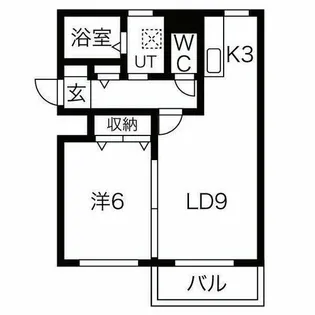 スカイハイツ伏見【2階】の間取り