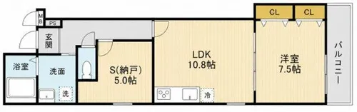フジパレス土橋【202号室】の間取り