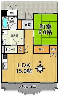 グリーンハイツ諏訪山【5階】の間取り