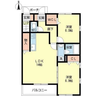 レジデンス武蔵Ⅲ A棟【0101号室】の間取り