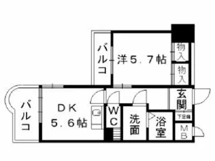 ギャラン小文字【3階】の間取り