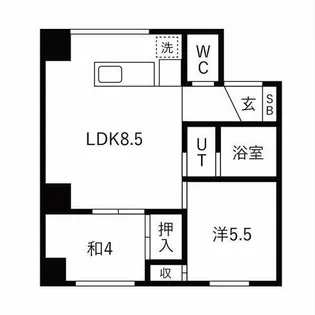 ニューライフ札幌B棟【2階】の間取り