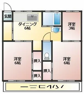 ビレッジハウス東野3号棟【0301号室】の間取り